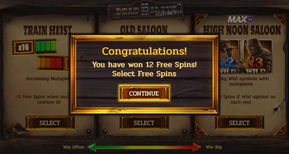 Bonus per la slot Dead or Alive 2